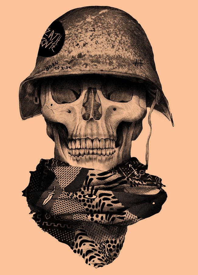VALISTIKA skull portrait typo