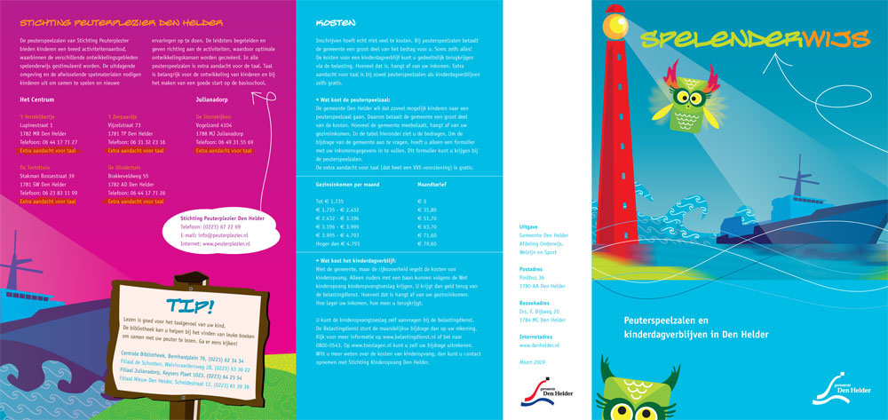 DenHelder city brochure folder 3way Bart verbiest bartverbiest owl boat lighthouse navy