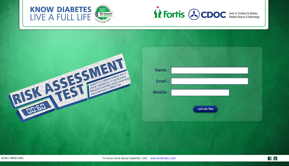 Fortis Micro Site World Diabetes 2012