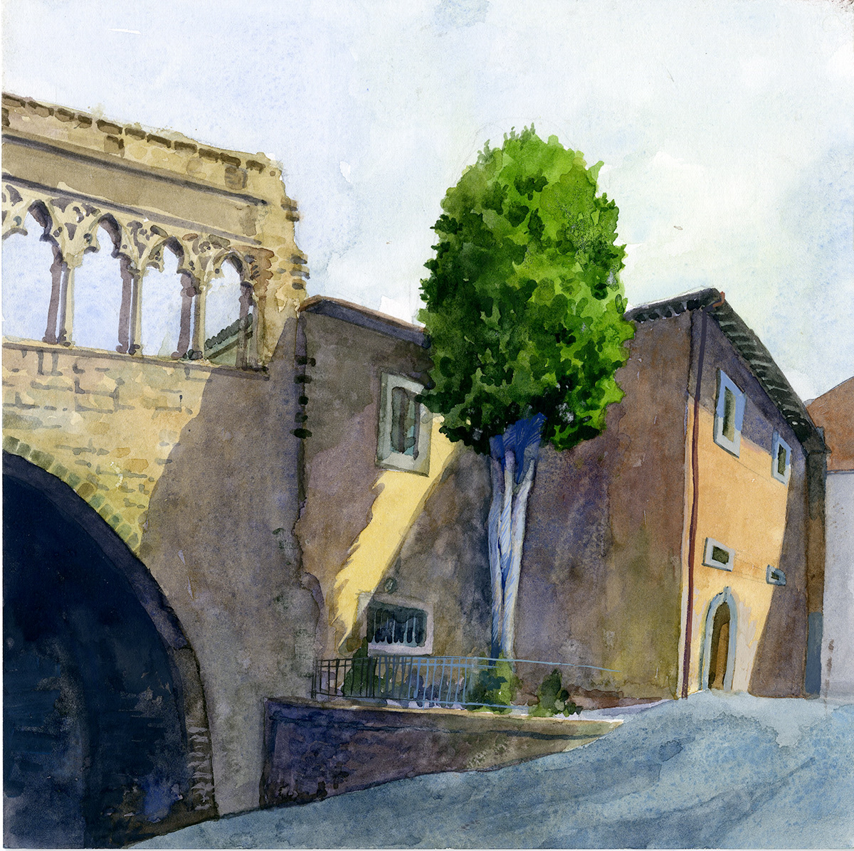 viterbo Italy Drawing Fred Lynch