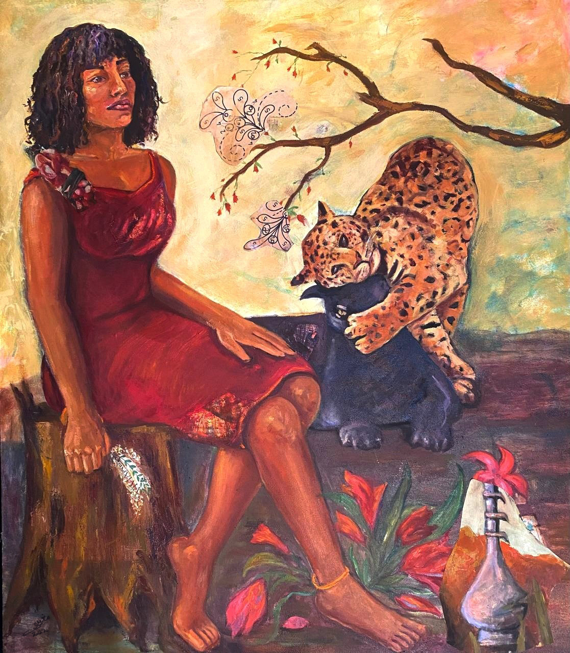 art artist painting   Oil Painting cheetah oil on canvas graduation project fin arts NatureLover