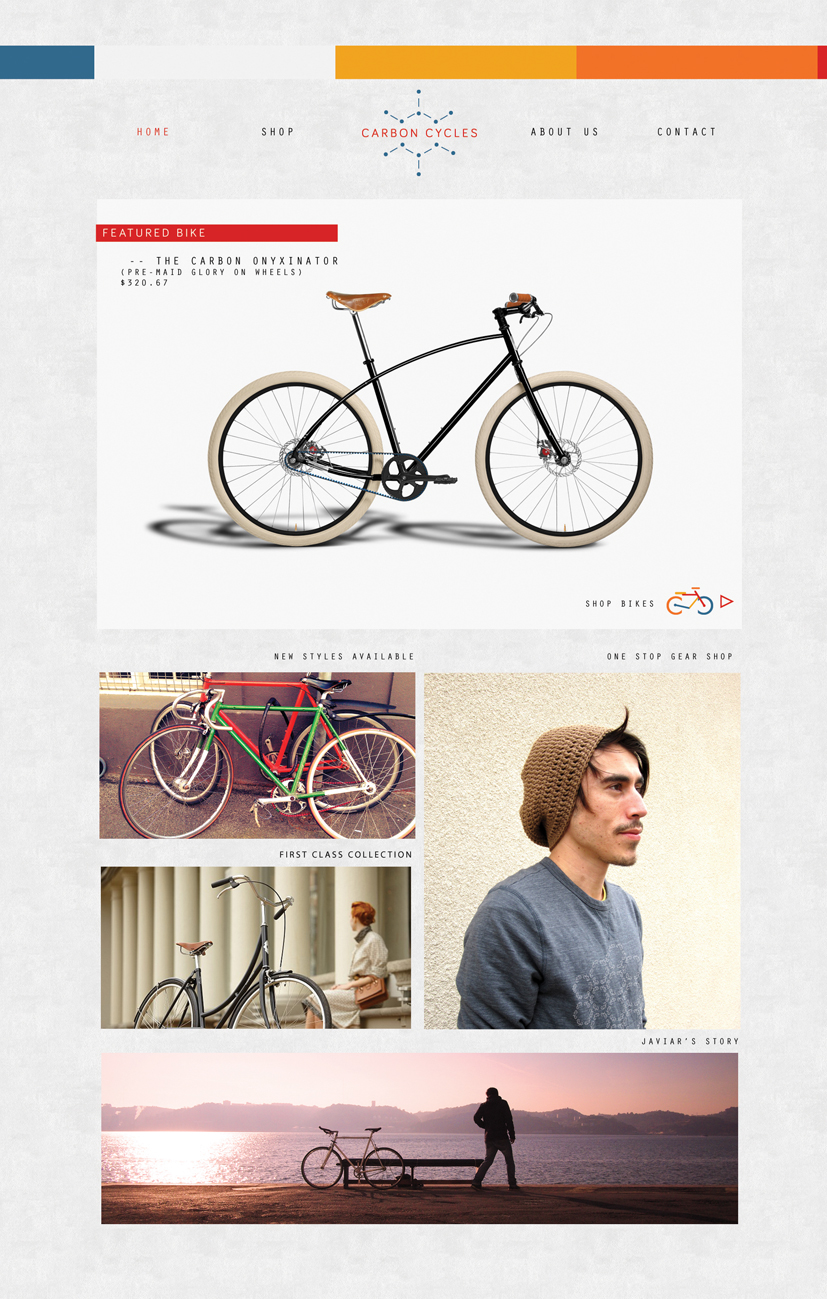 web layout Mobile UI Logo Design product apparel bikes miami cycles carbon