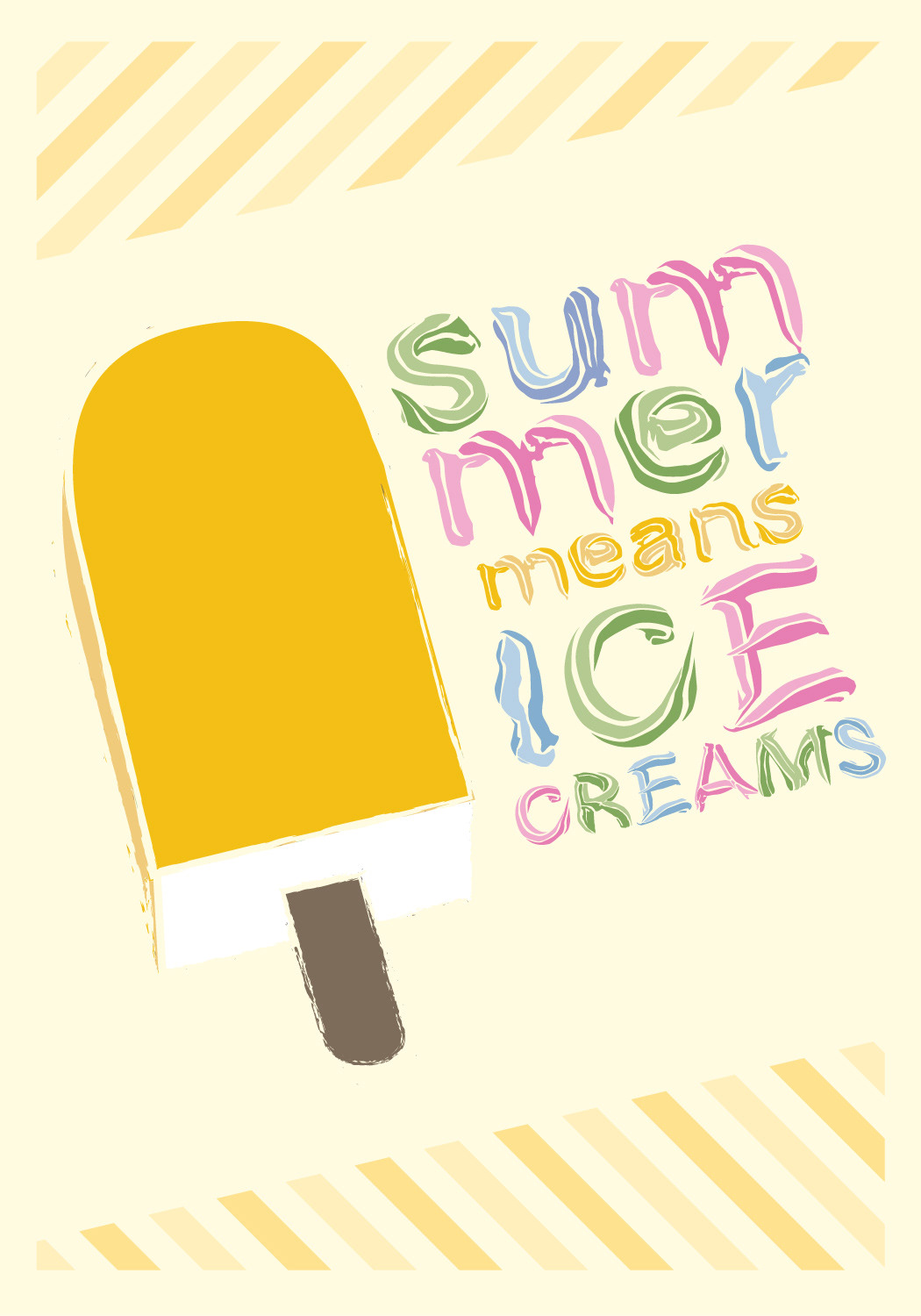 typography   icecreams Italy Illustrative summer Hot