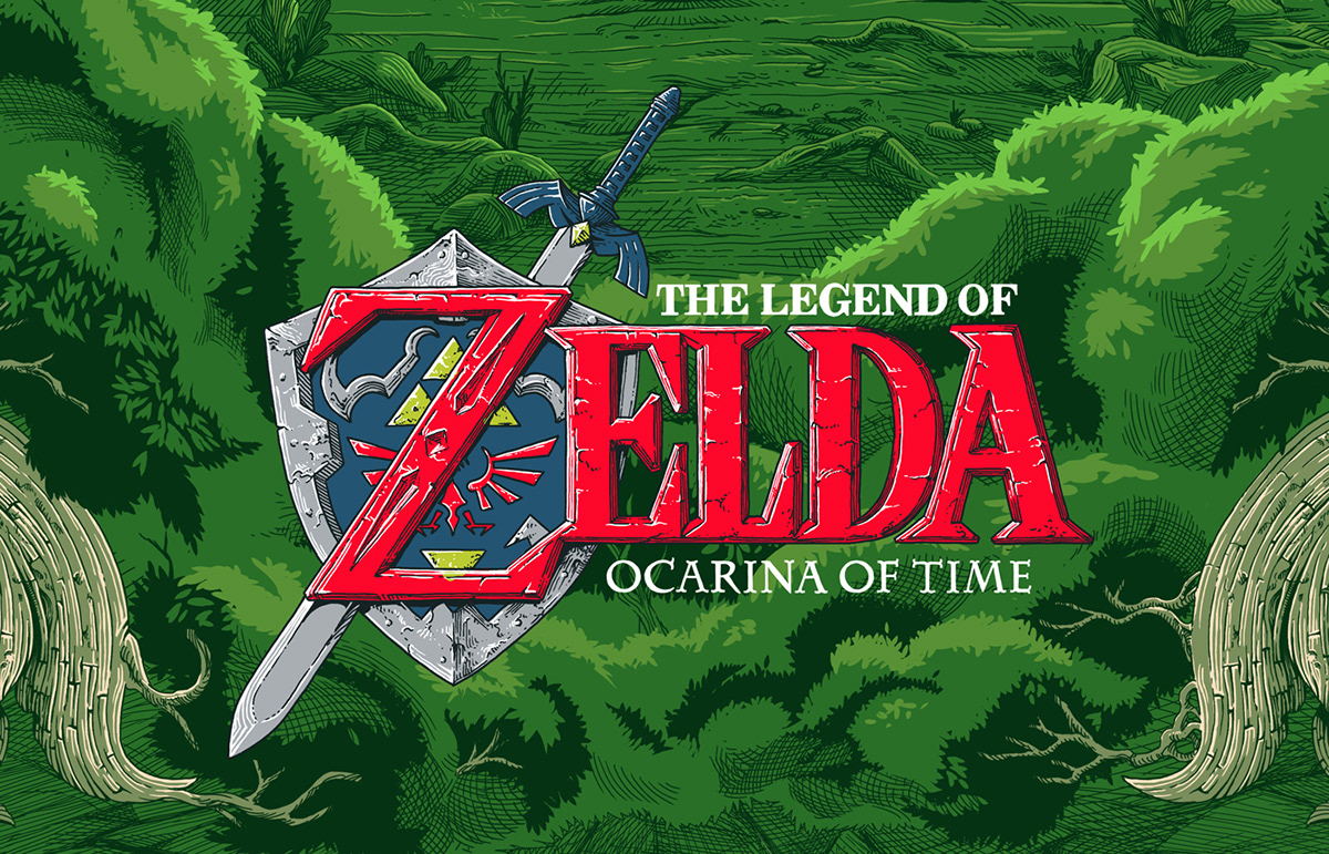 Nintendo Ocarina Of Time Legend of Zelda Gaming poster Entertainment Art raf banzuela link Game Art nintendo switch