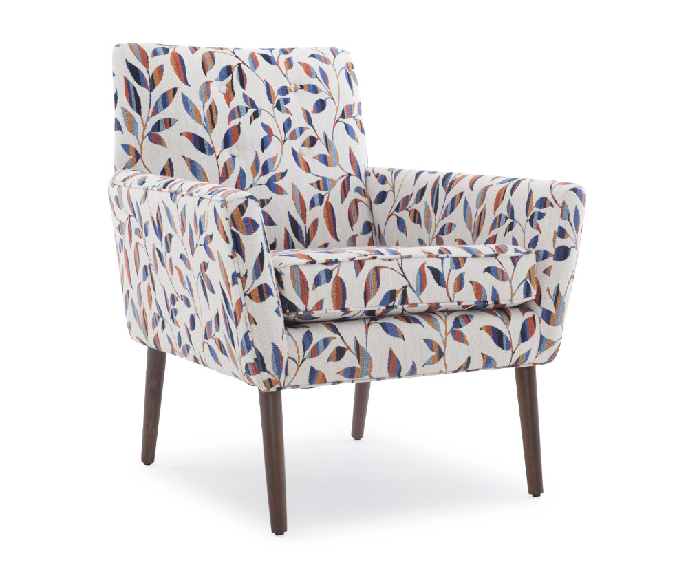 textile design  leaves Mid Century modern chair jacquard weaving leaf Joybird furniture