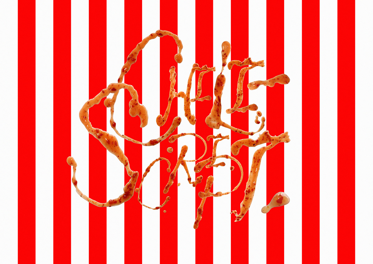 Chilli Sauce font Food  graphic design  handmade font type typography   chili New Zealand sauce