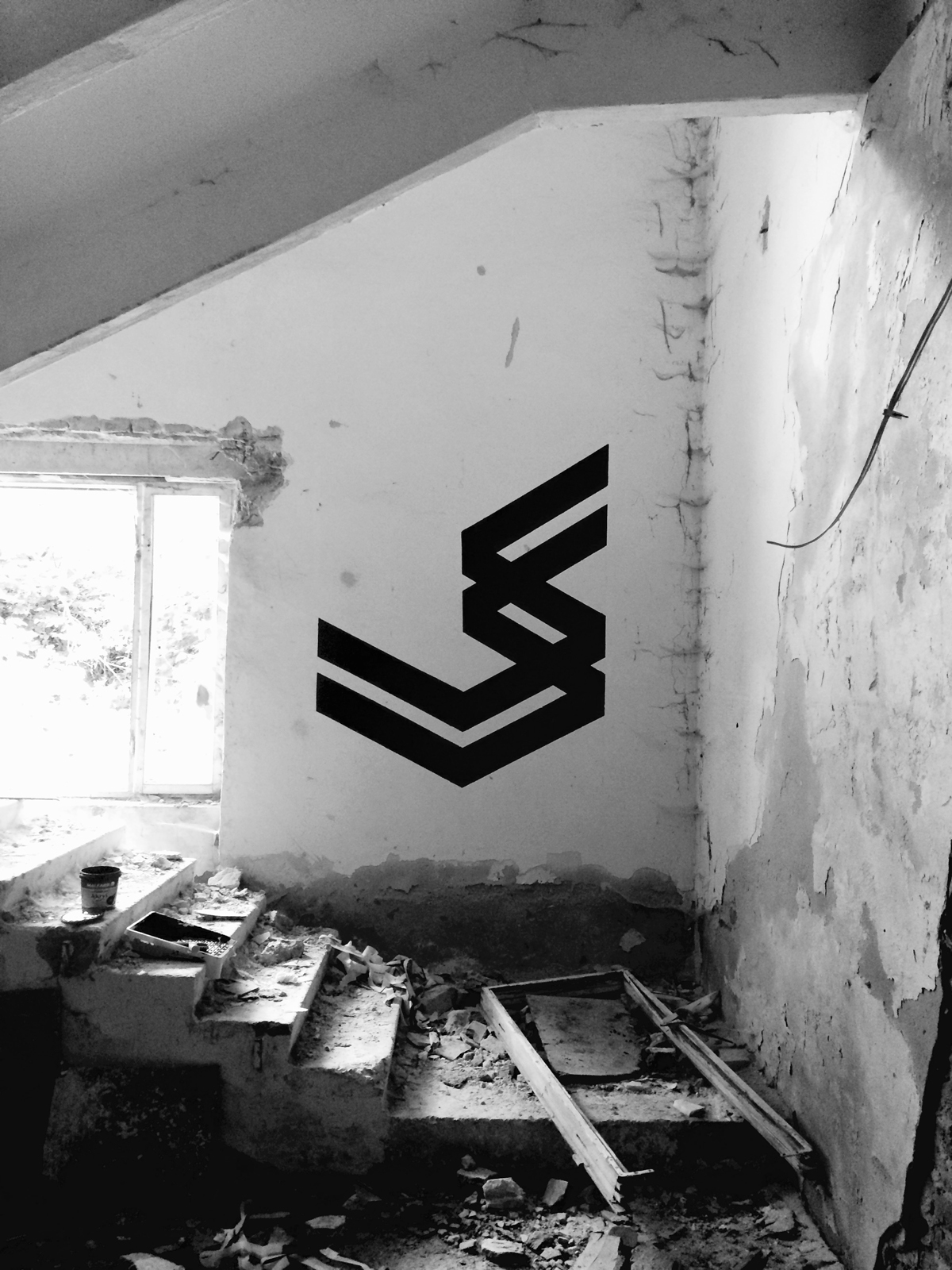 simek Mural geometry lines parallel Forms abstract shapes walls minimal