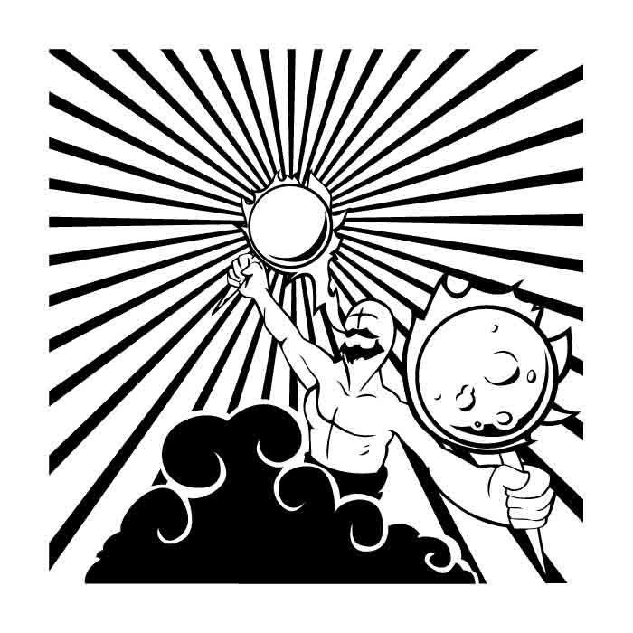 gods atlas moon Sun Carnival icons vector carnies carnie tricon Illustrator series art deco deco mythology