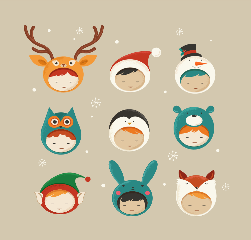 cartoon Character cute deer design graphic greeting card Hipster Holiday Icon Christmas xmas icons vector