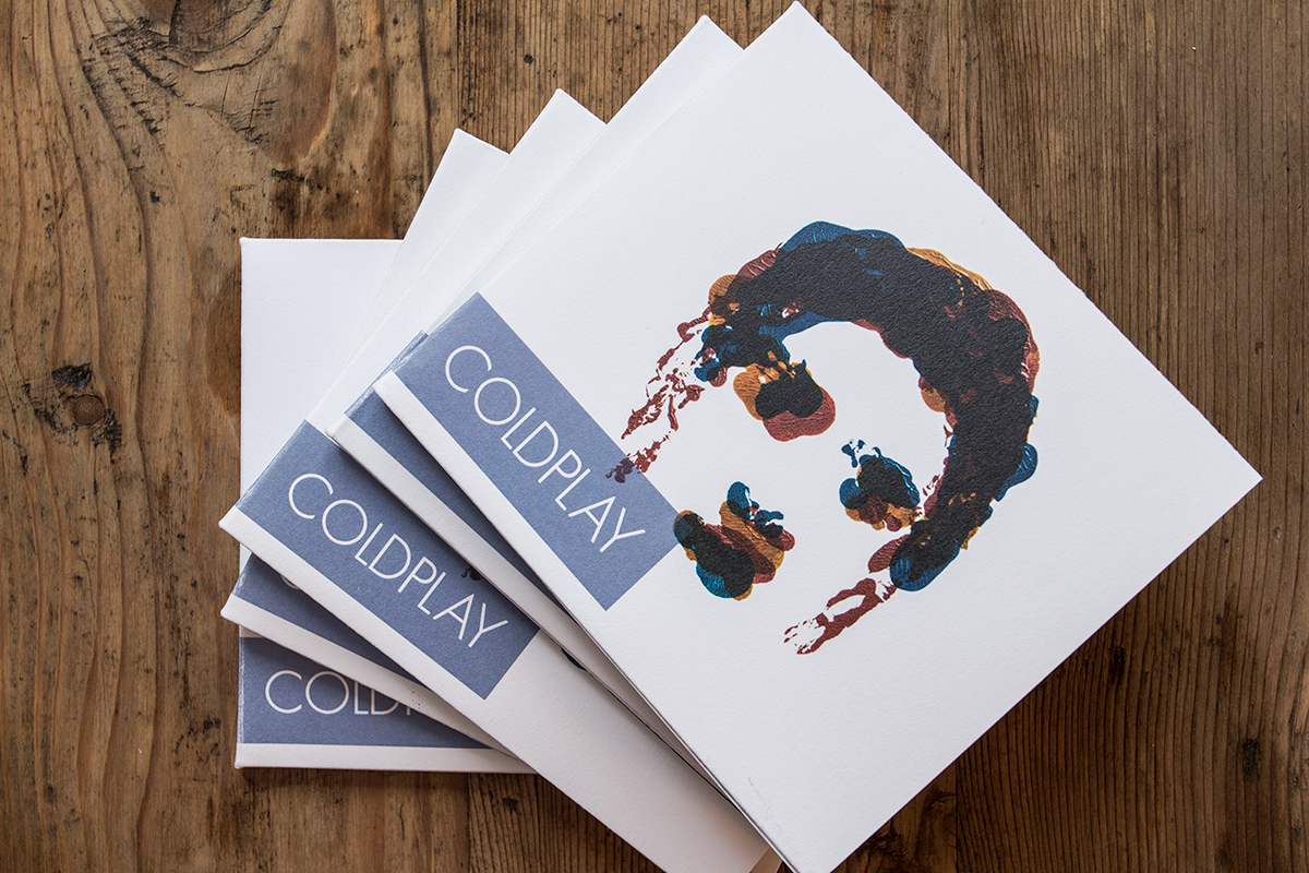 Coldplay cd illustration cd cover don't panic Square One Best of Album acrylic paint edited painting Album design booklet design Lyrics
