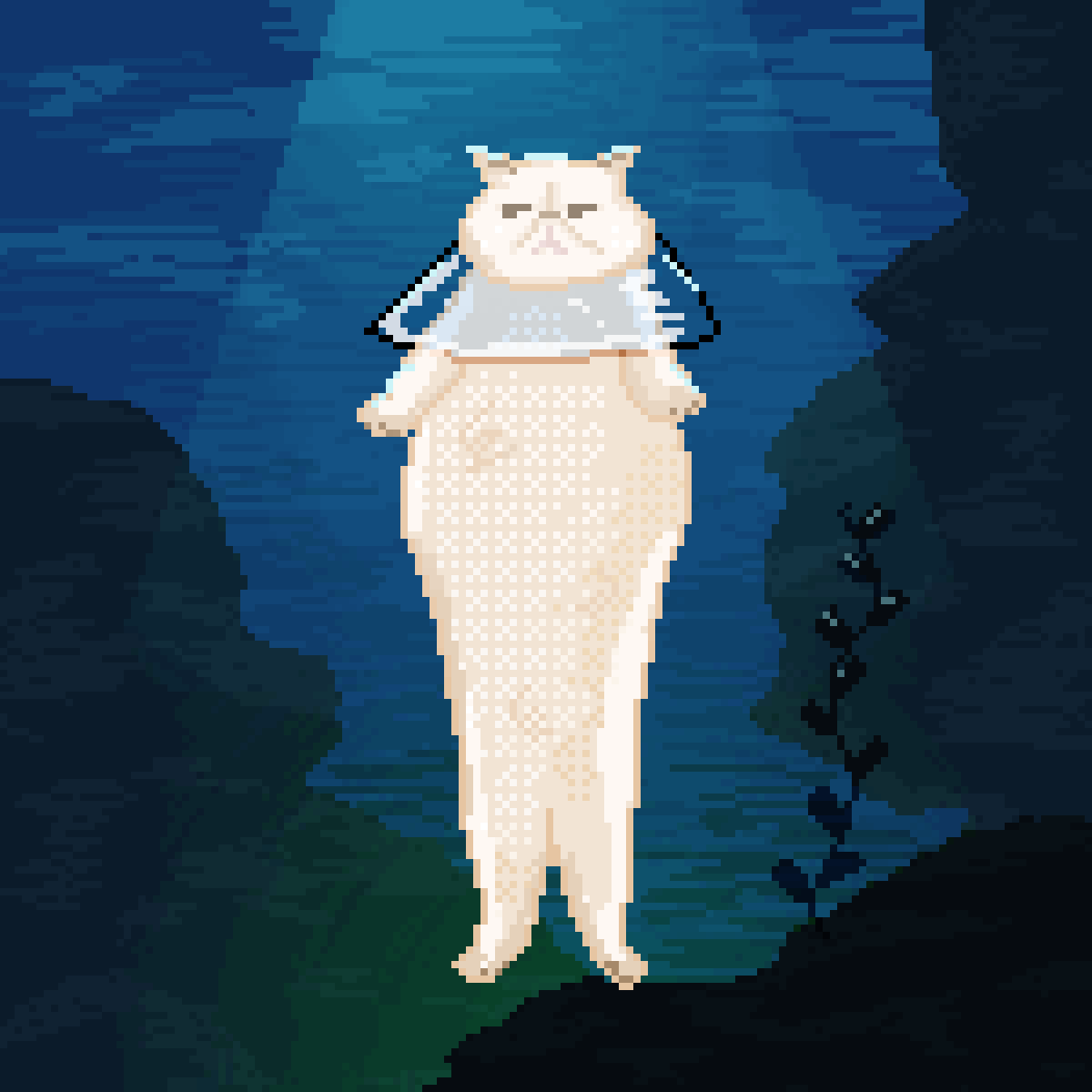 cartoon Cat cute fat fatcat jellyfish meow pixel pixelart weird