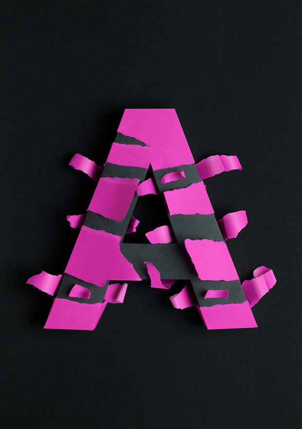 papercraft paper lobulo atype letters typo