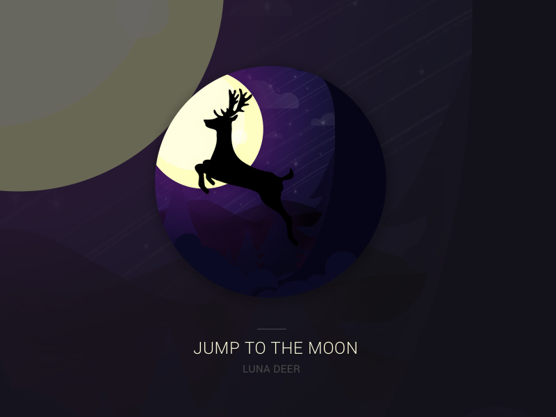 deer forest illustrations lunar moon night purple sky Start