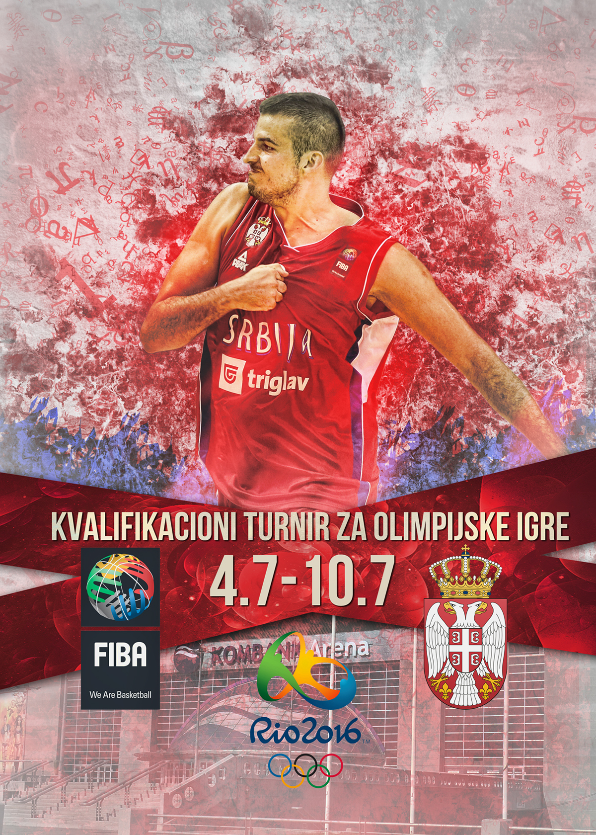 poster banner photoshop Serbia basketball bogdanovic bjelica teodosic markovic kalinic raduljica design steet
