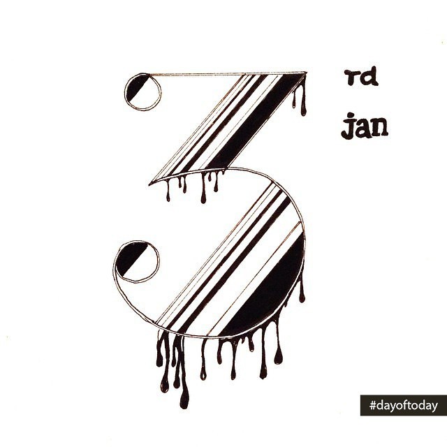 dayoftoday lettering illustrations calendar number