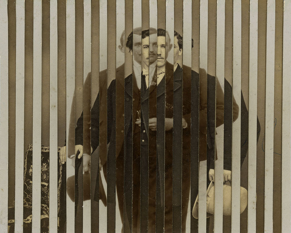 collage foundphoto geometry lines portrait vintage