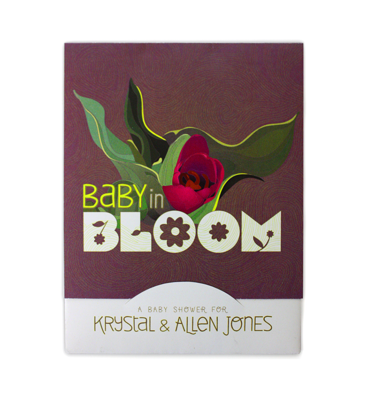 baby SHOWER Baby Shower Invitation invite bloom flower pull interactive print interactive print design Pull Up pop up tulip vector bee Event Event Design print fold specialty fold Plant favor party favor