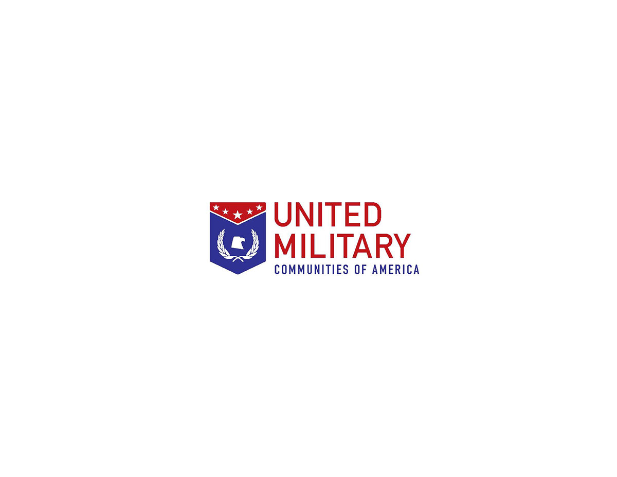 Military logo identity housing army navy Marines airforce coastgaurd branch shield Protect Serve red White