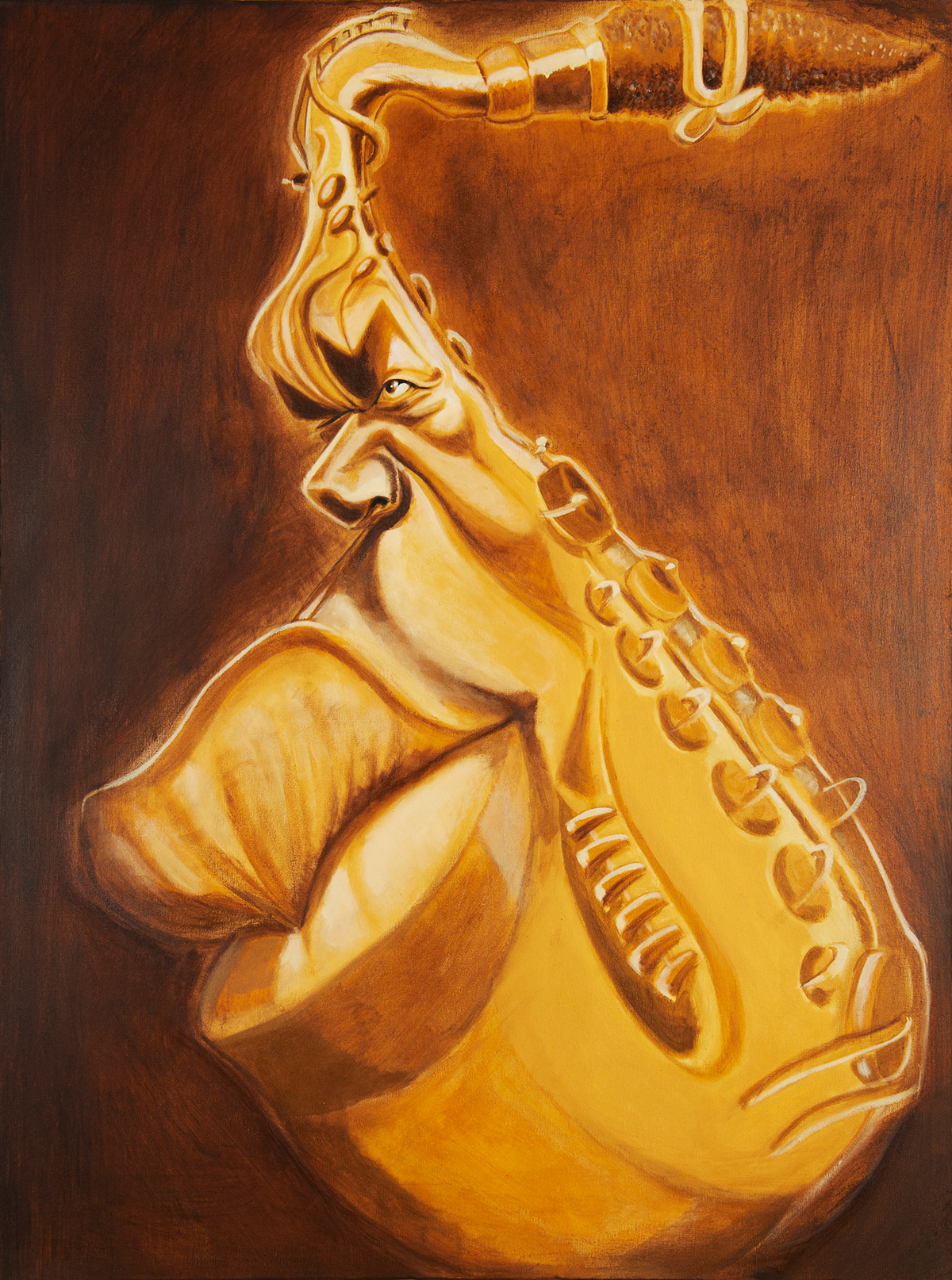 caricature   acrylic john Coltrane saxaphone sax jazz tasiir franz
