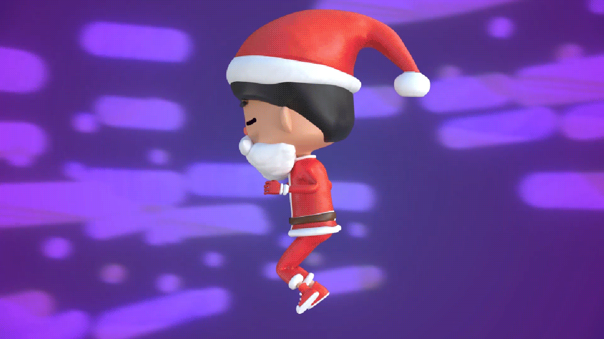 Holiday 3D Christmas xmas kids animation  santa happy red