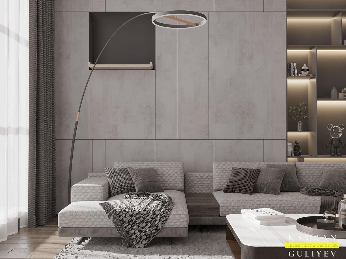 3ds max architecture archviz baku corona interior design  kitchen living room Render visualization