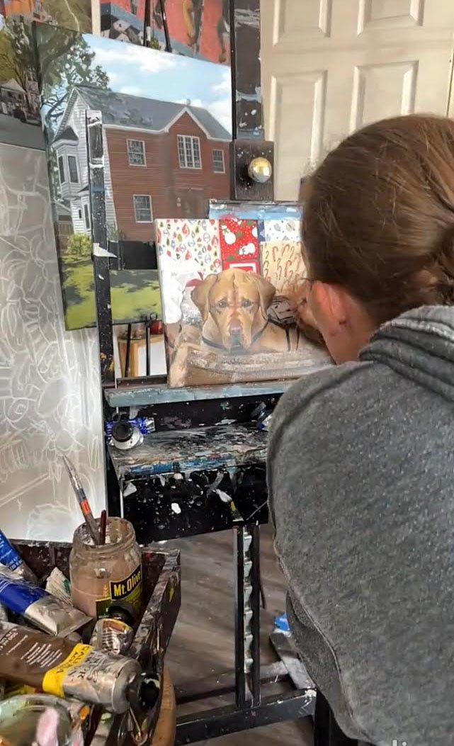 dog Drawing  artwork painting   acrylicpainting animal Pet petportrait Baltimore maryland