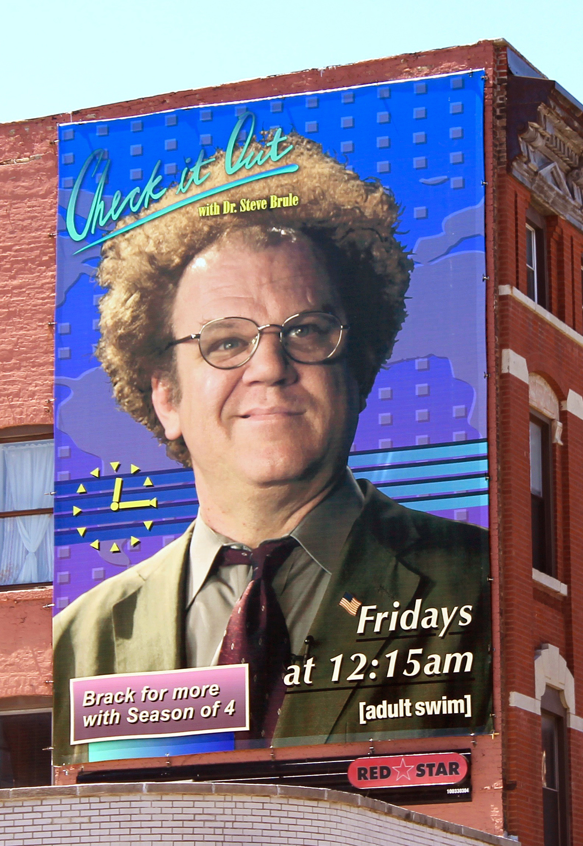 steve brule check it out Check It Out! Adult Swim billboard Mural Outdoor outdoor advertising News Graphics Retro color colorful gradient
