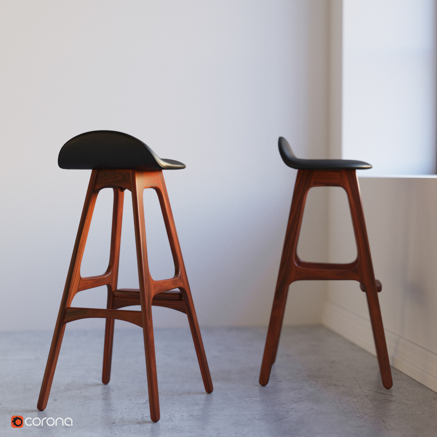 denmark free3D danish stool bar 3D models corona Render