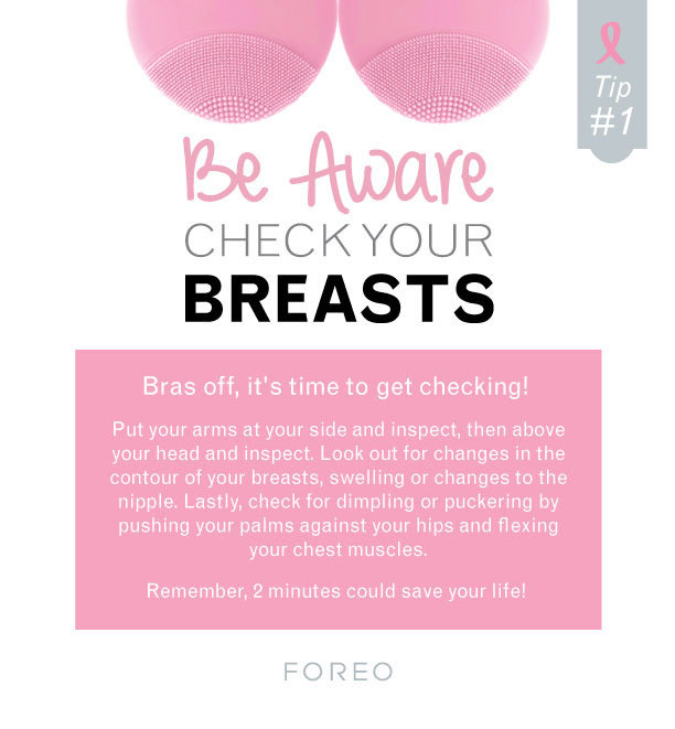 Cosmetic breast cancer awareness face tips clean