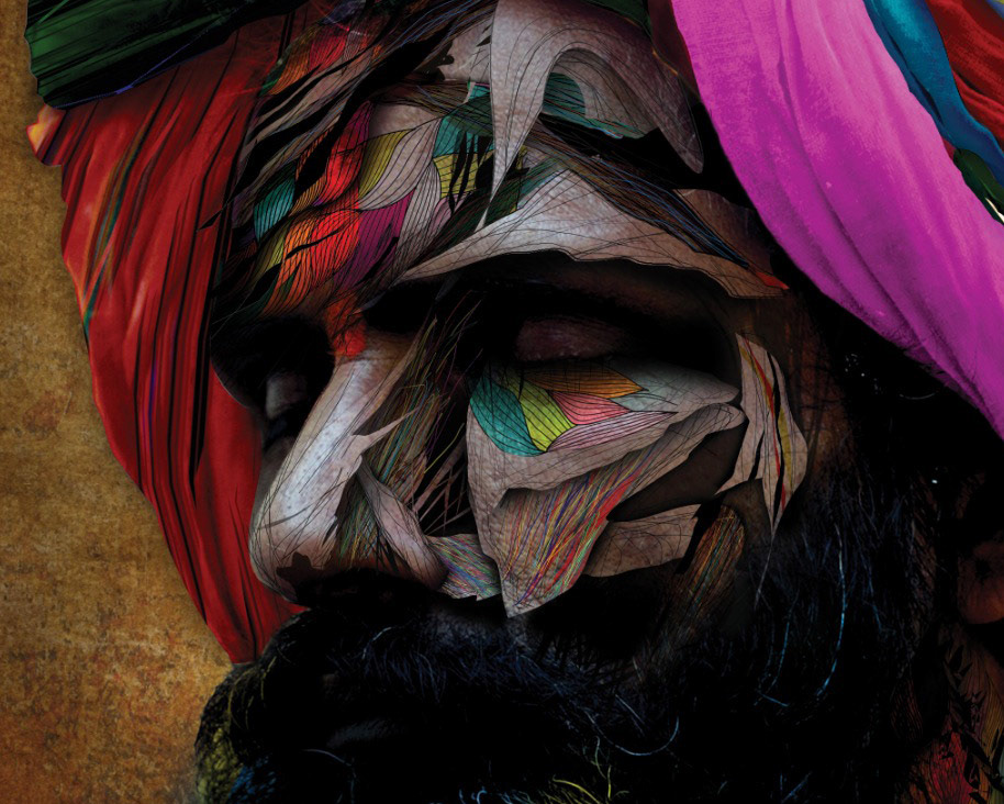 baba indian  digita art color