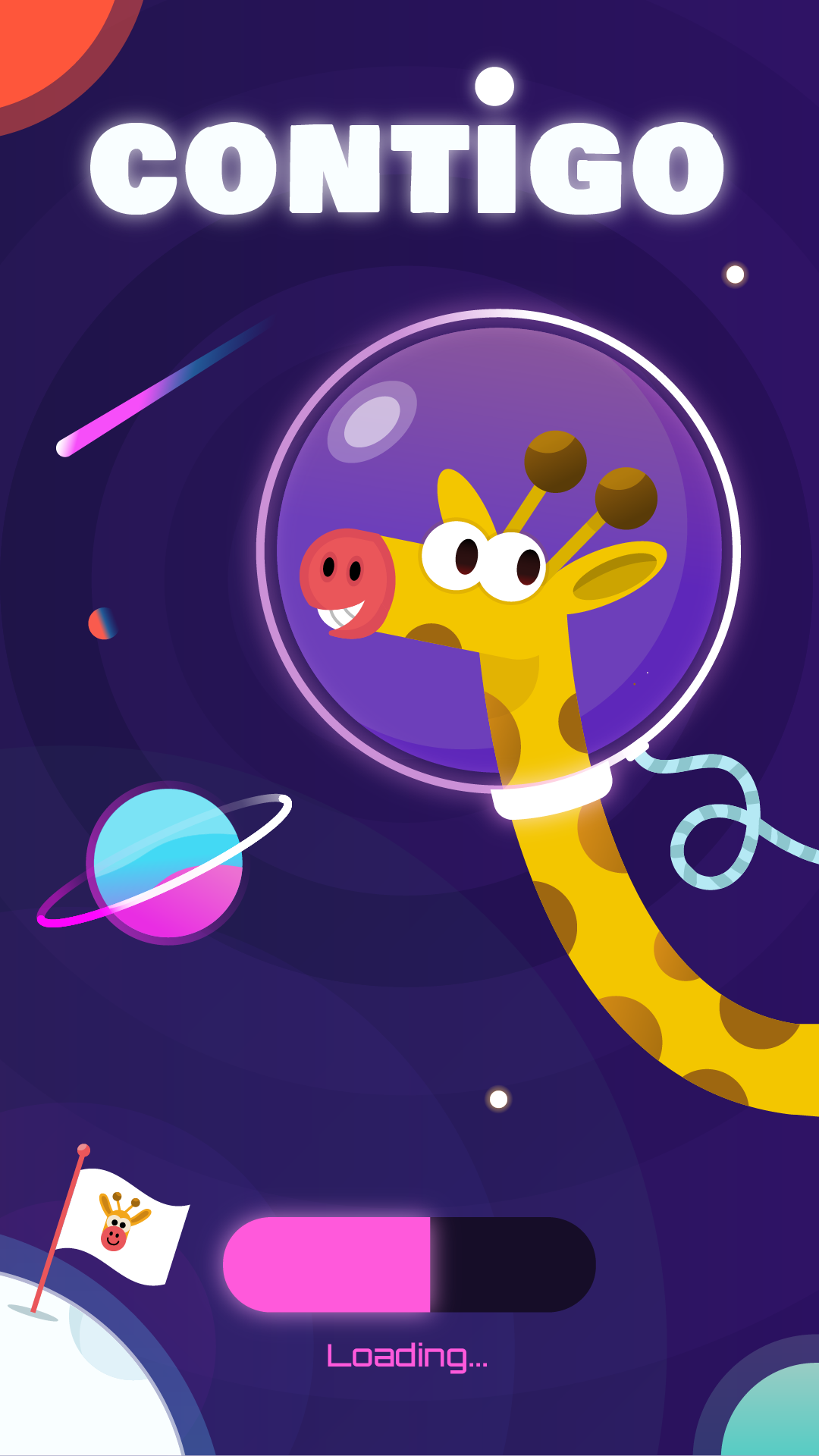giraffe Space  stars astronaut astronomy mobile game shining meteor earth moon