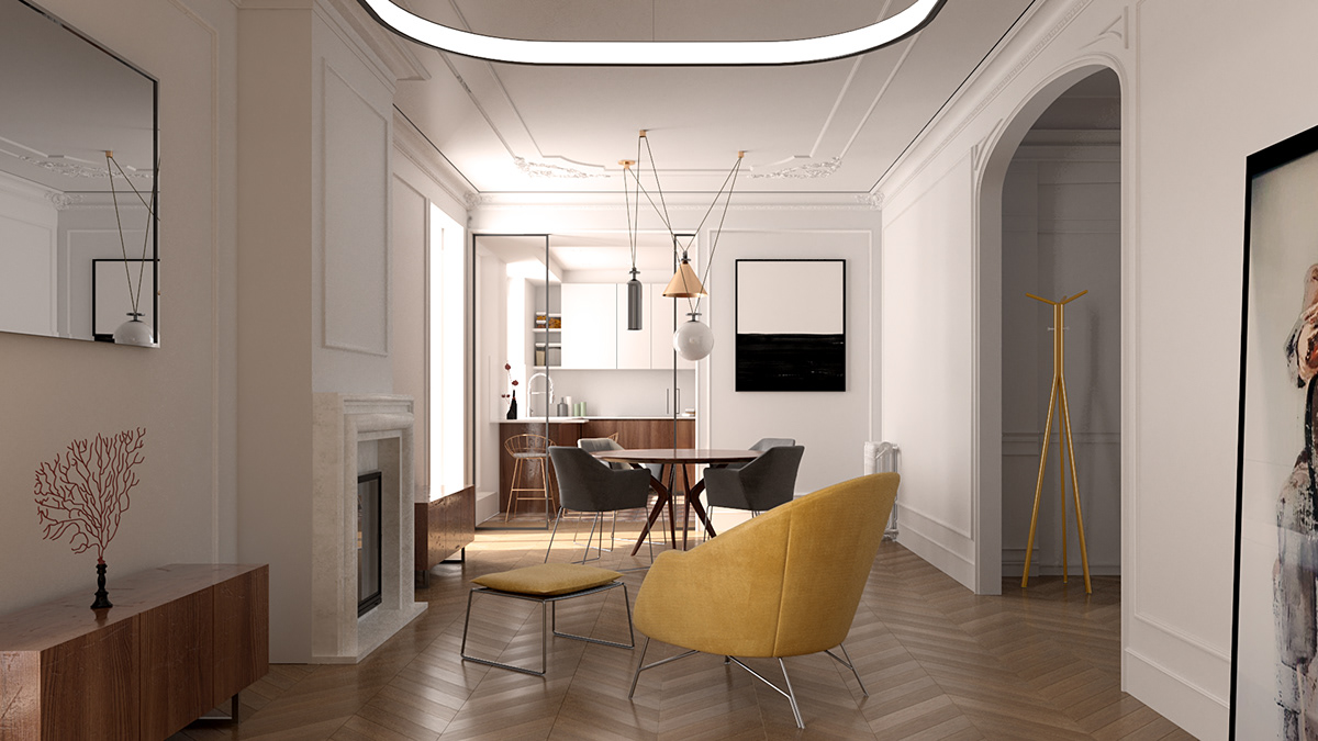 Interior desing Render 3D 3dsmax vray architecture flat visualization archviz