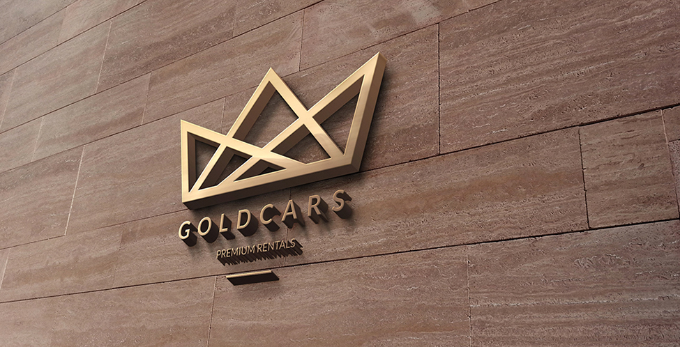 car rental premium executive gold identity crown logo
