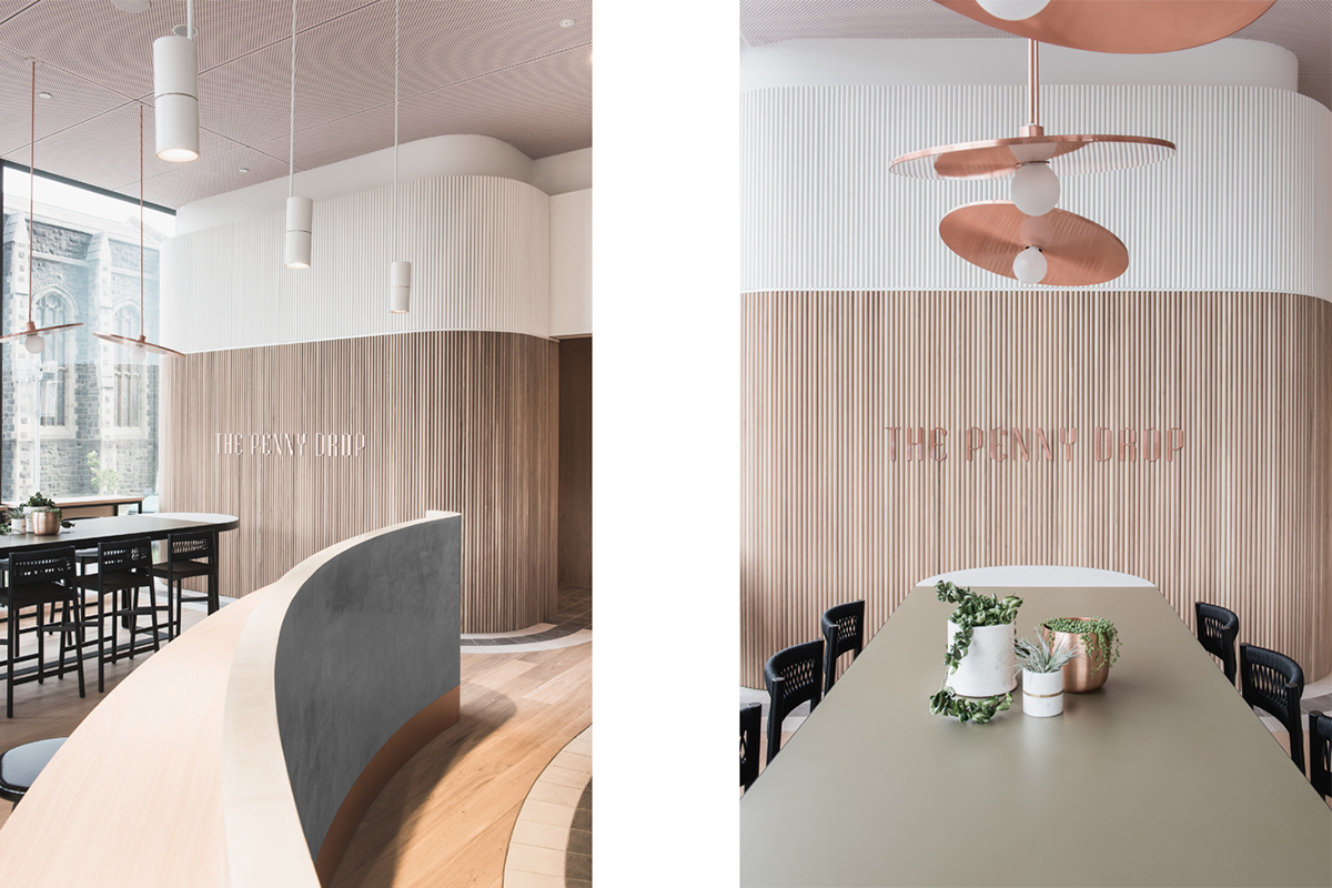 cafe Melbourne foil money luxury copper silver colorplan Coaters Coffee circle penny coin TIMBER custom lighting