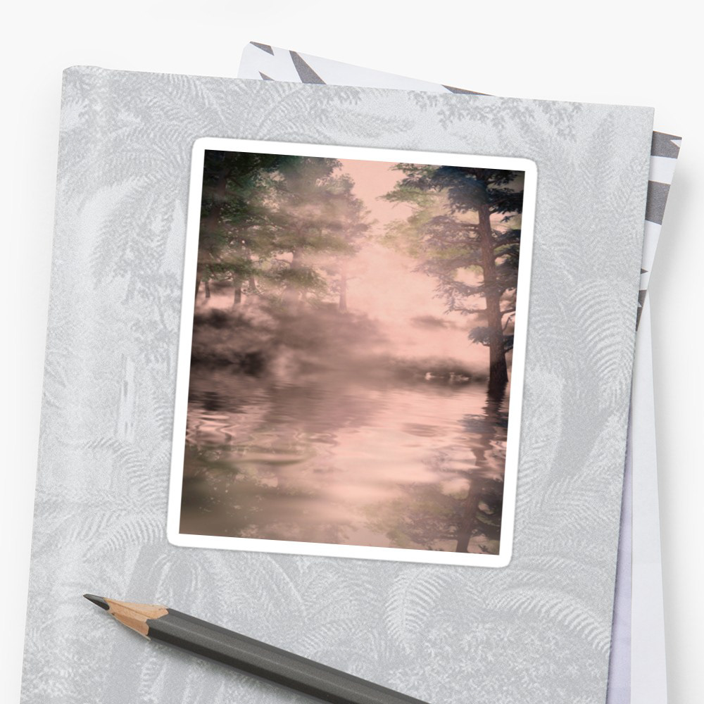 fog pink reflection Sunrise forest mist river pine Forest design Minimalism