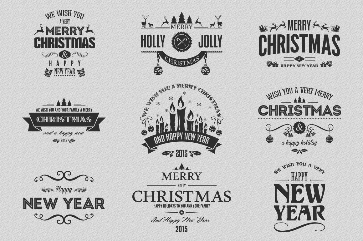 Christmas xmas new year new year 2015 christmas 2014 Badges labels sign background sticker Signage design logos santa holidays