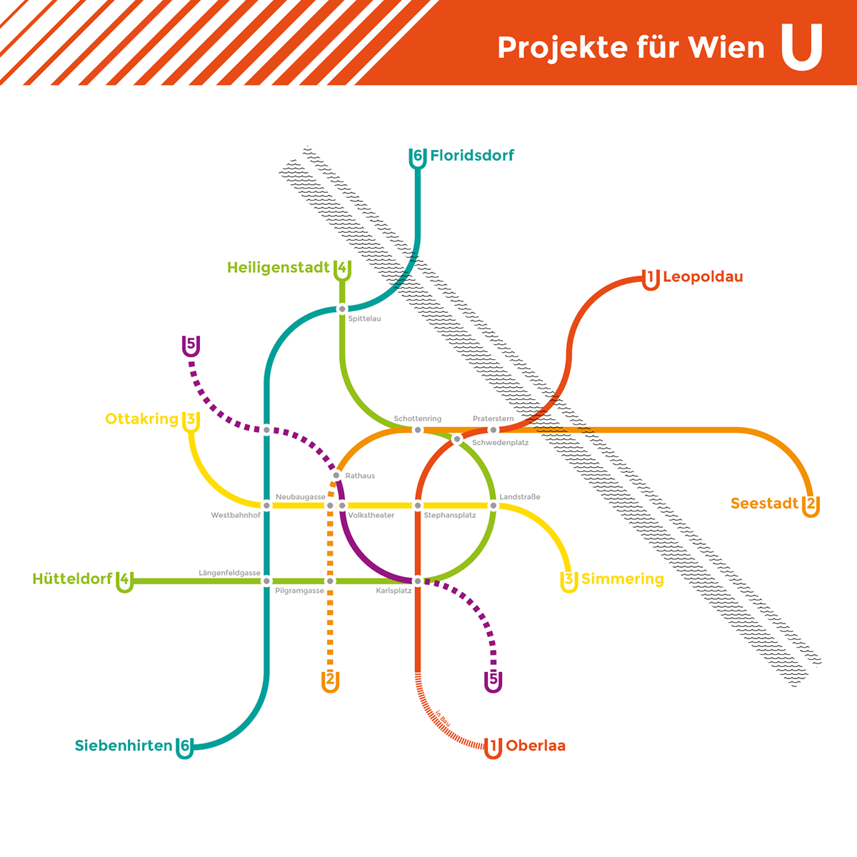 wien vienna viena austria österreich subway metro u-bahn Untergrundbahn Liniennetz route map karte