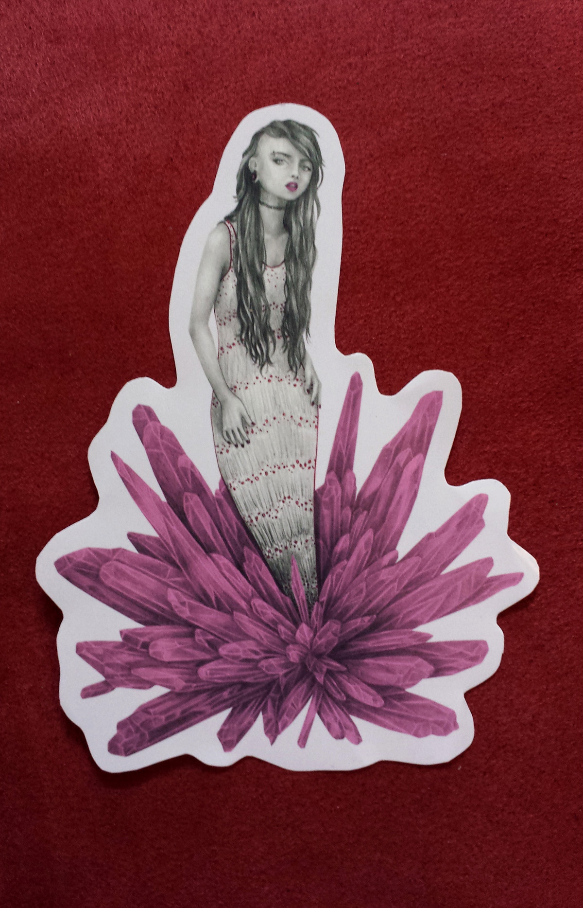stickers vinyl printed Monochromatic FOX dog Nature botanical figural feminine