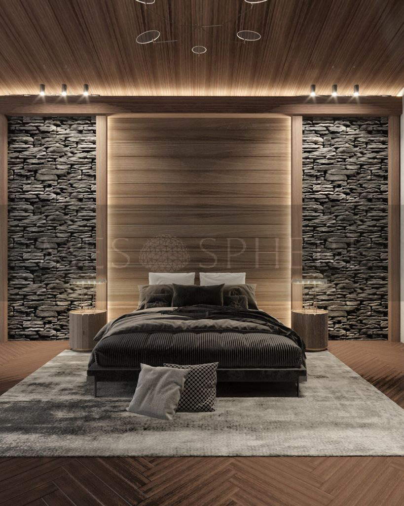3ds max bed bedroom brown Classic indoor interior design  luxury modern Render