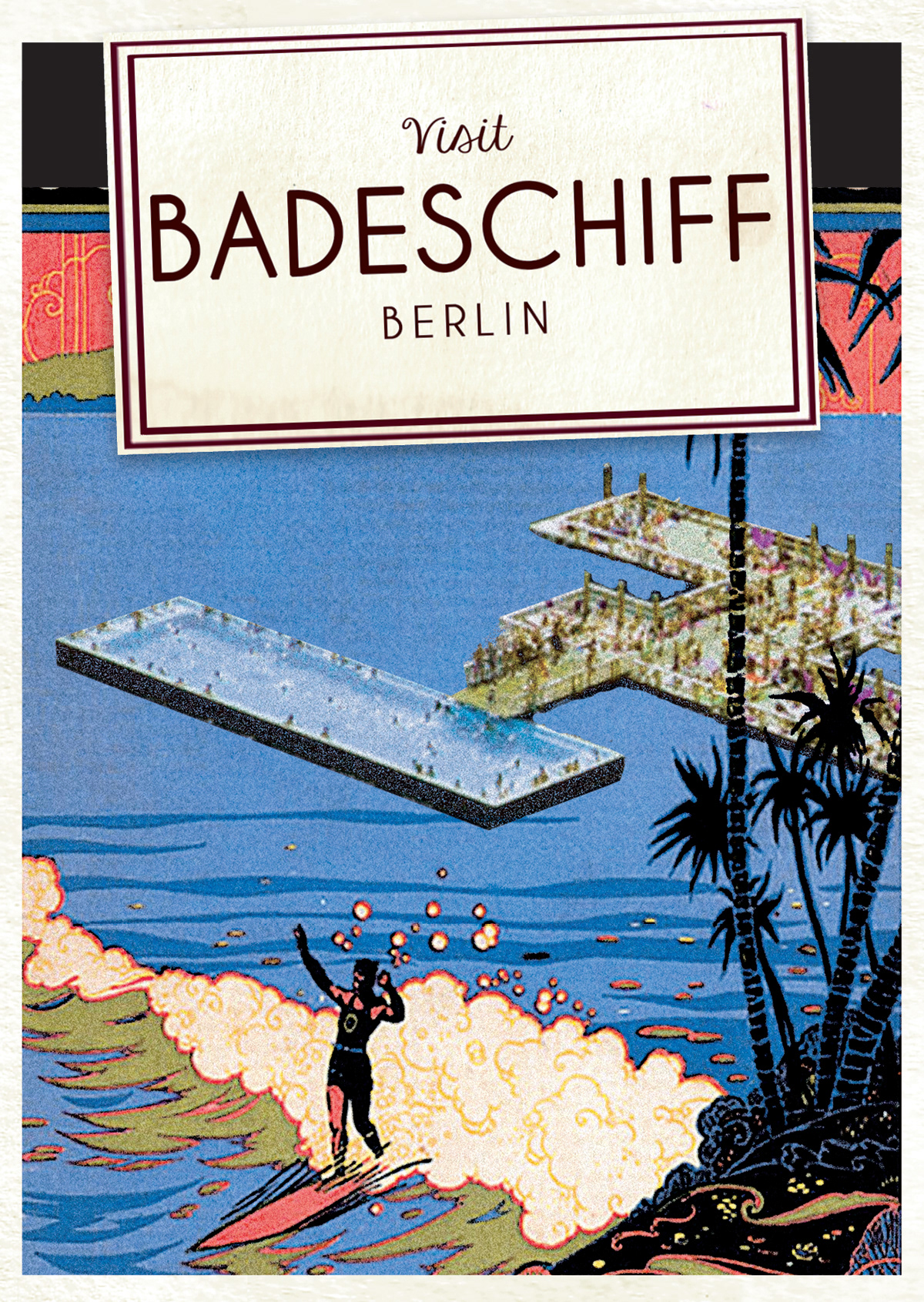 badeschiff berlin ILLUSTRATION  graphic design  Flyer Design summer