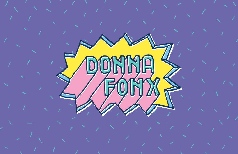 Name card business card Donna Fonx design Handlettering font Handmade Type pen drawing color