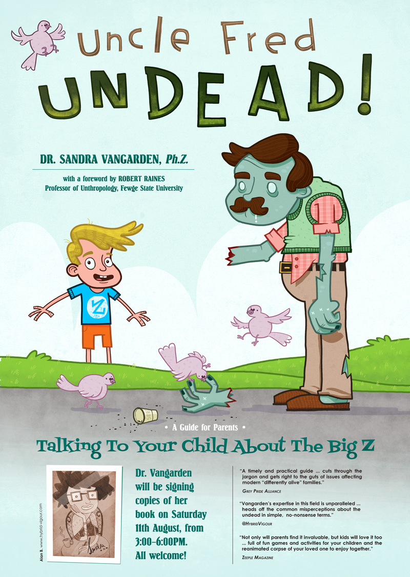 poster Exhibition  Group show children's book zombies gallery art kids Author book parenting Ireland brief exchange undead zombie