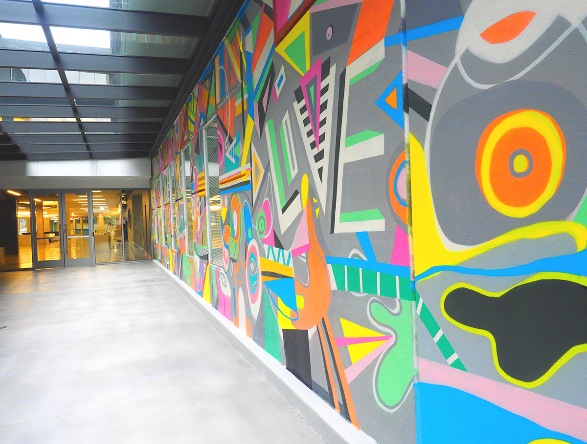 bongang Murals colors speak louder than words line interior design  abstract freestyle HAND LETTERING montana spraypaint