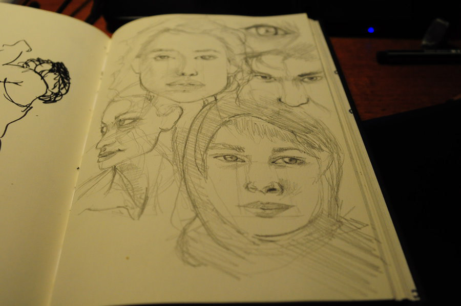 sketchbook studies self-portraits