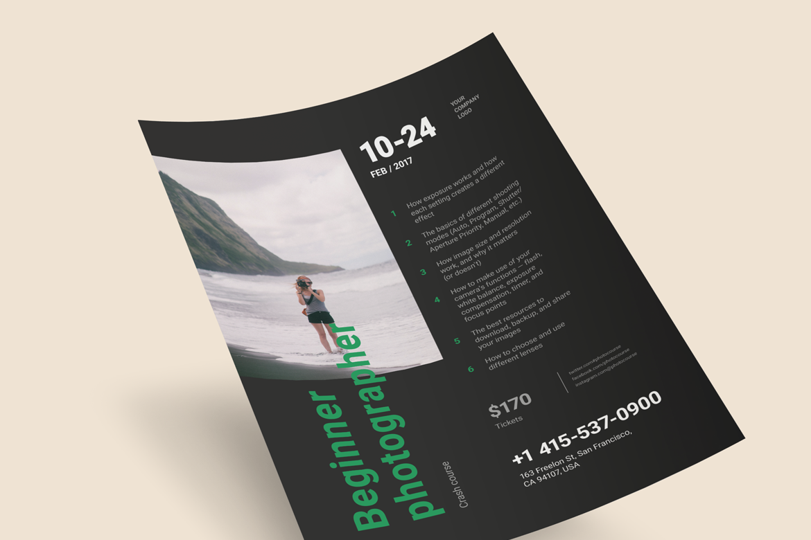 freebie free poster flyer template Event Invitation promo Education courses