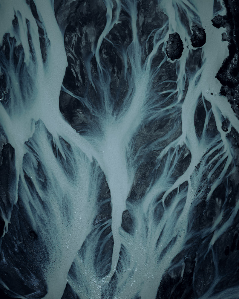 glacier river Aerial Landscape norway abstract art Arctic water drone
