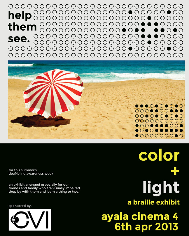 Braille color + light blind exhibit swiss style pattern