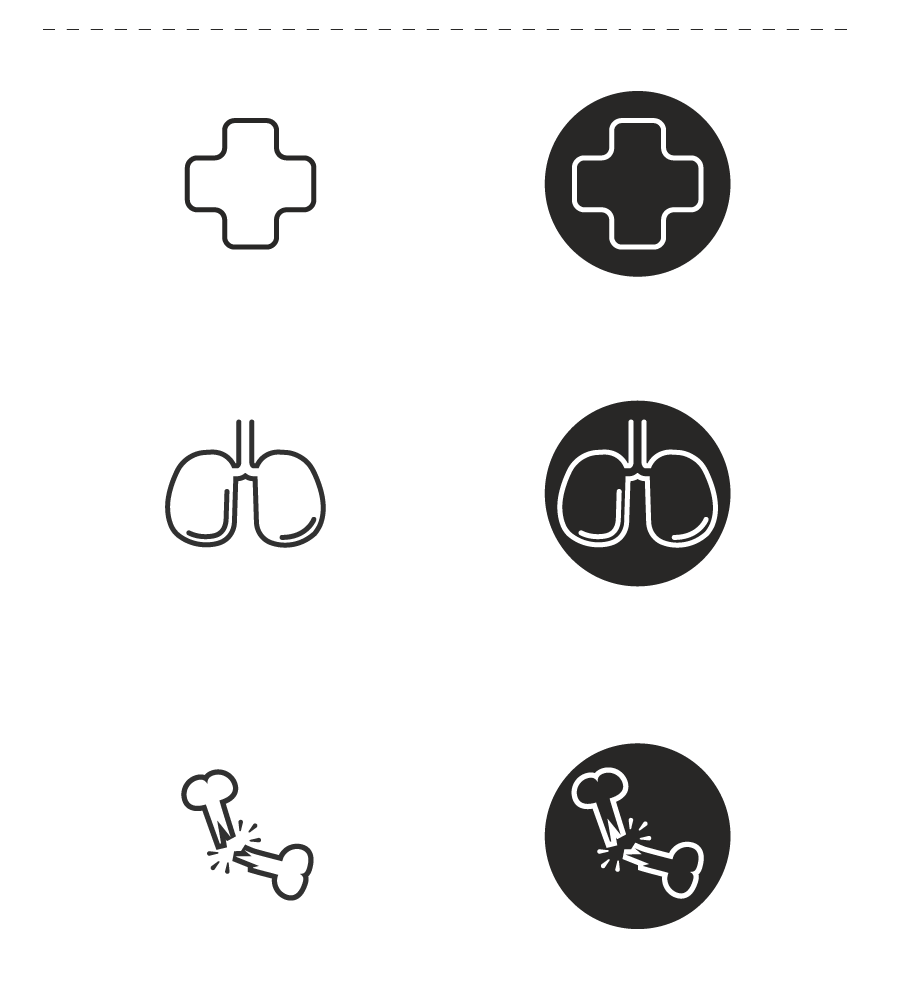 hospital icons pictograms