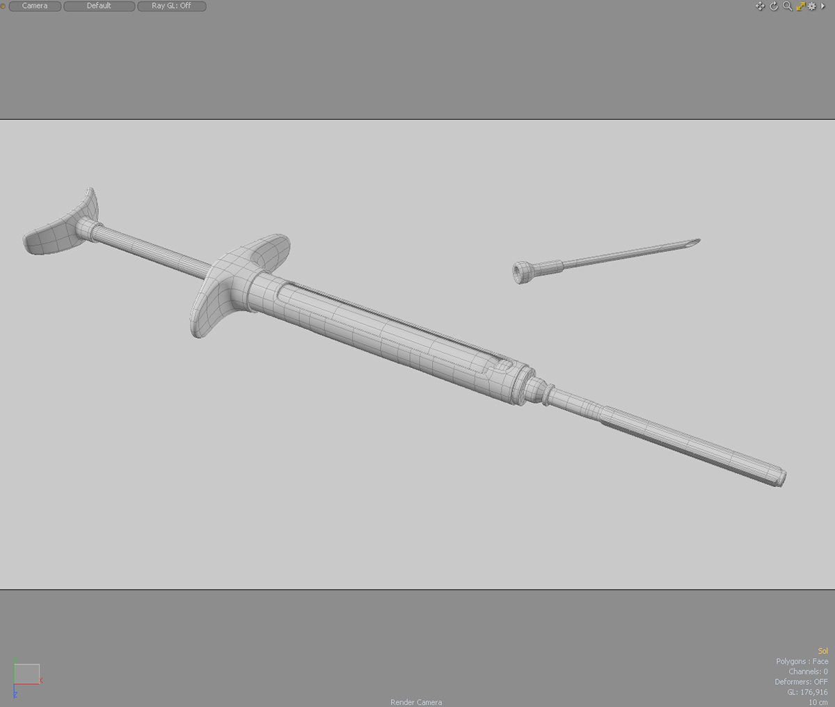 seringue syringe 3D modo corona cinema4d