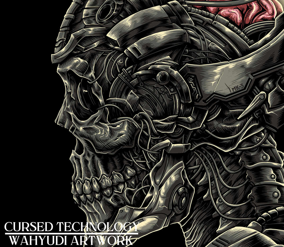 skull machine robot head Technology enginering STEAMPUNK techno